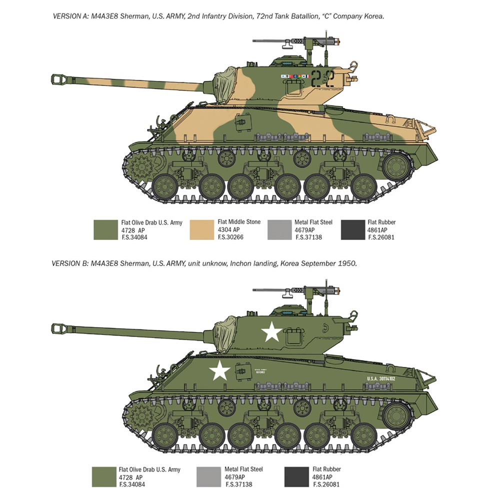 Italeri 6586  M4A3E8 Sherman Korean War 1:35 Plastic Model Kit