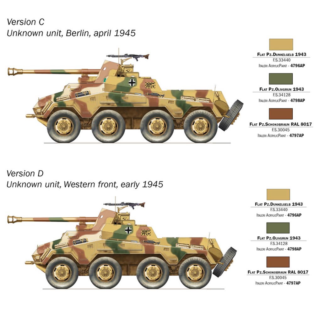 Italeri  7047 Sd.kfz. 234/4 Armoured Car 1:72 Plastic Model Kit