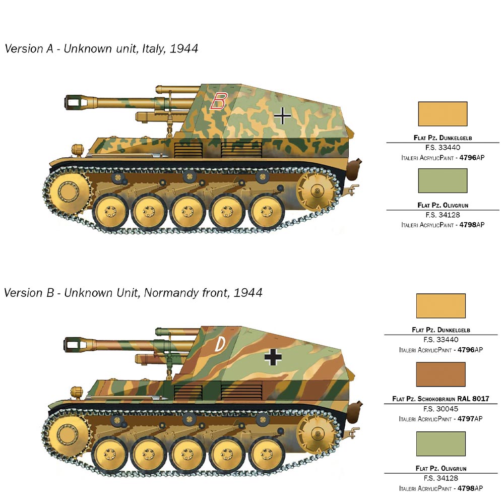 Italeri 7061 Sd.Kfz.124 Wespe 1:72 Plastic Tank Model Kit