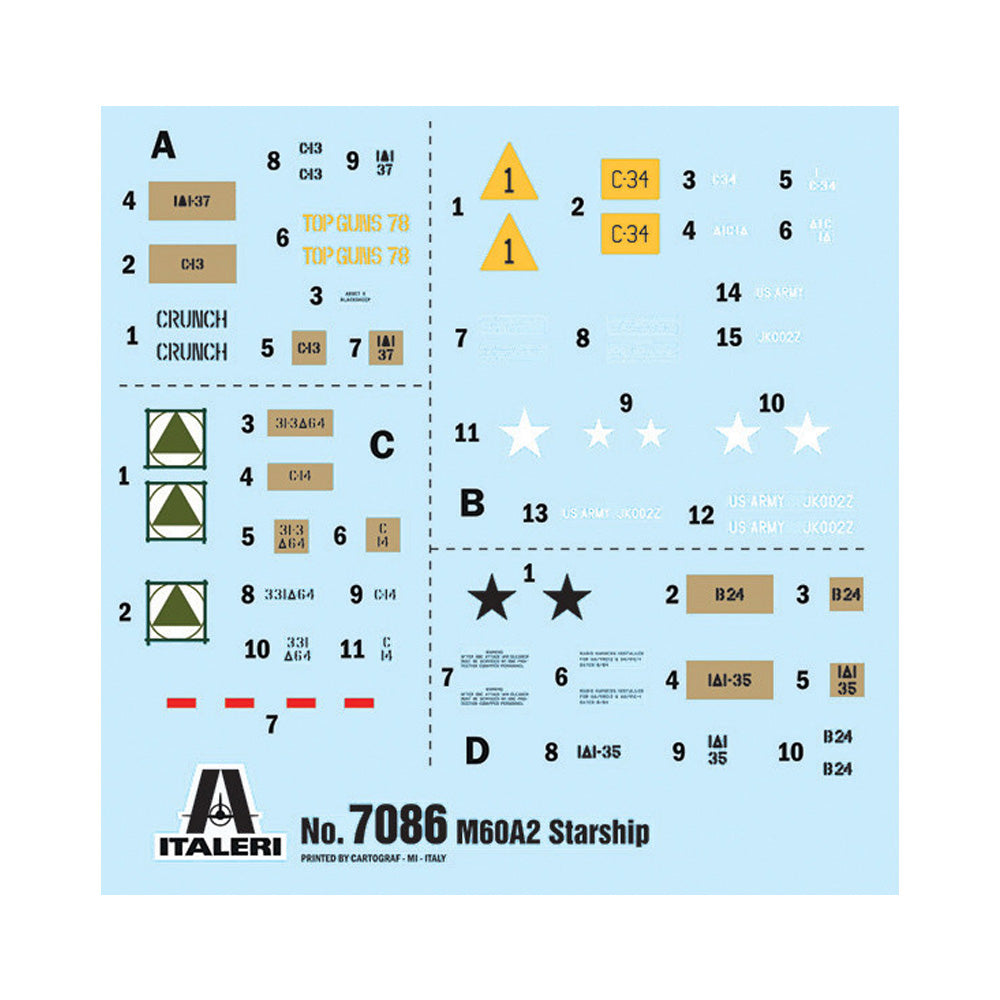 Italeri 7086 M60A2 Main Battle Tank 1:72 Model Kit