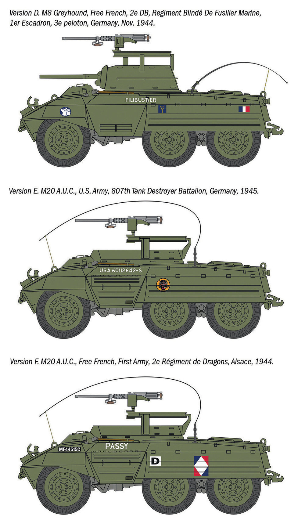 Italeri 7087 M8 Greyhound / M20 1:72 Model Kit