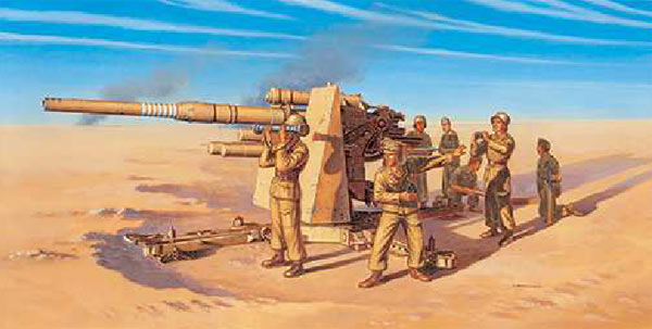 ITALERI 8.8cm Flak 37 AA Gun & Figures 7512 1:72 Fast Assembly Model Kit