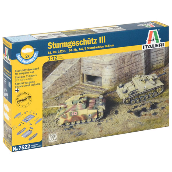 ITALERI Sd.kfz. 142/1 Sturmgesschuetz 7522 1:72 Military Model Kit