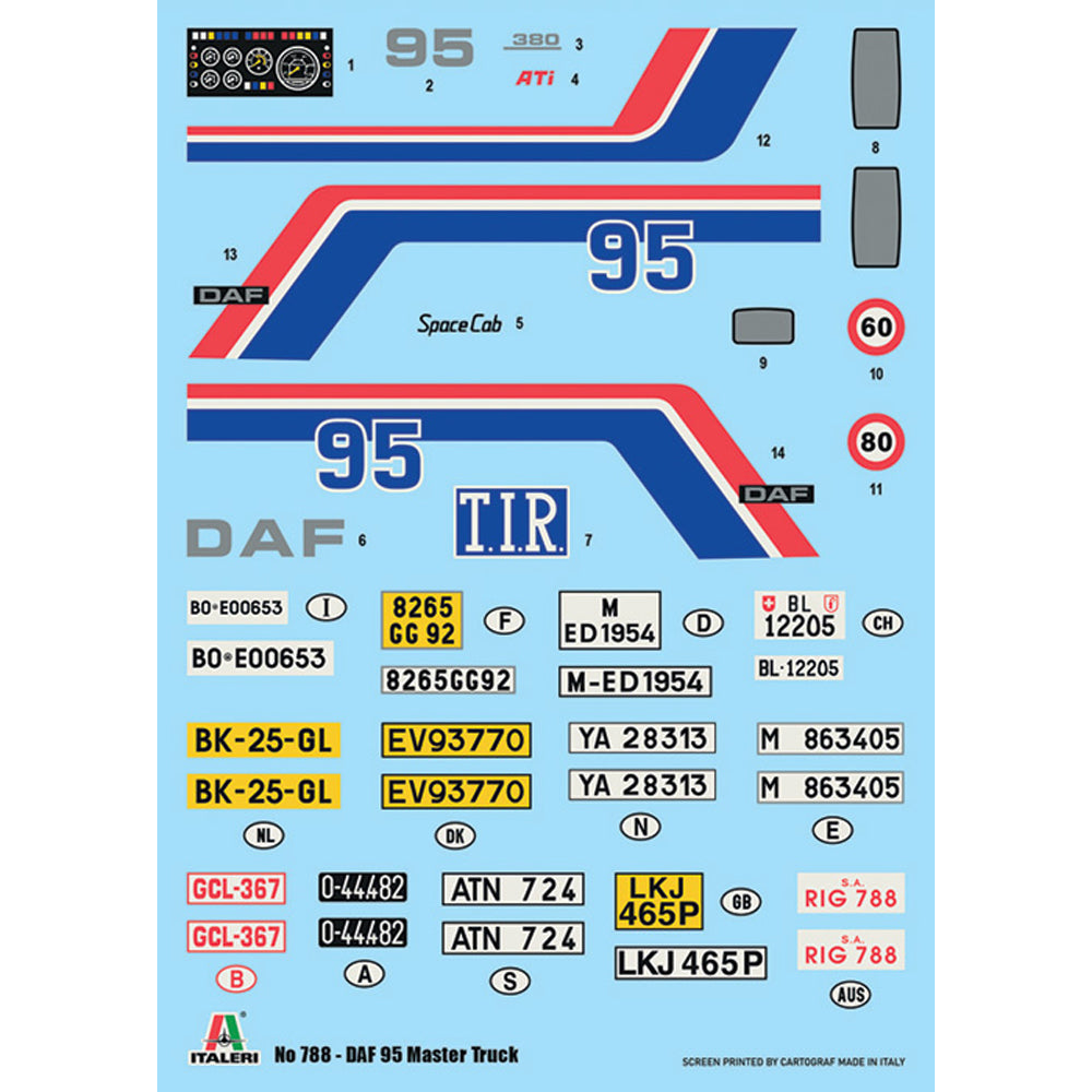Italeri 788 DAF 95 Master Truck 1:24 Model Kit