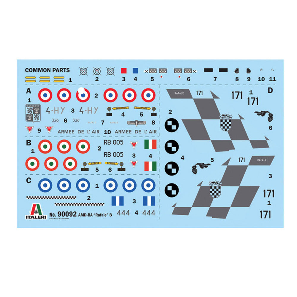 Italeri 90092 Rafale B Two-Seat French Fighter Aircraft 1:72 Model Kit