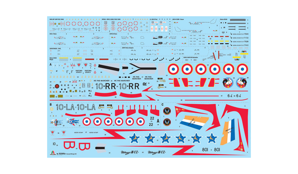 Italeri 92505 Dassault Mirage IIIC Interceptor Aircraft 1:32 Model Kit
