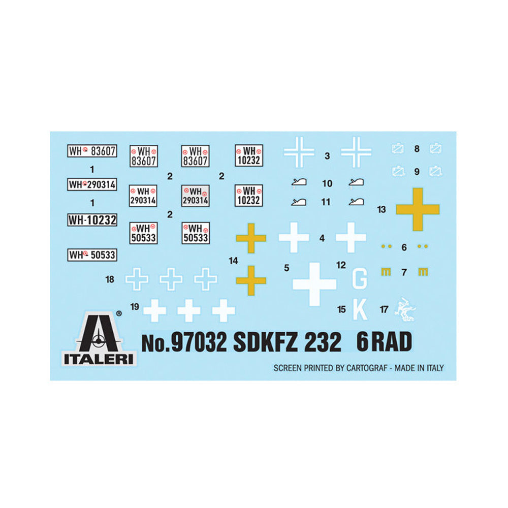 Italeri 97032 Sd.Kfz.232.6 RAD 1:72 Model Kit