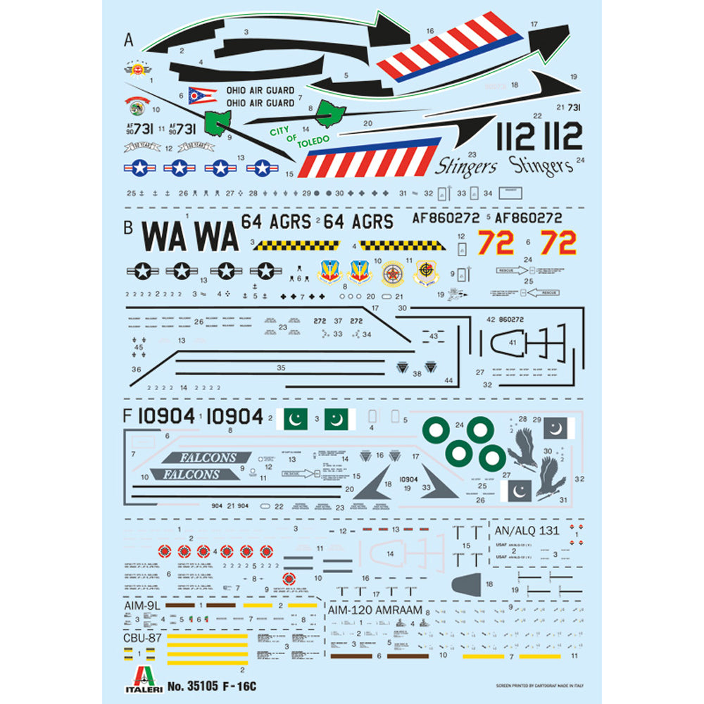 Italeri W35105 F-16C Fighting Falcon (War Thunder) 1:48 Model Kit