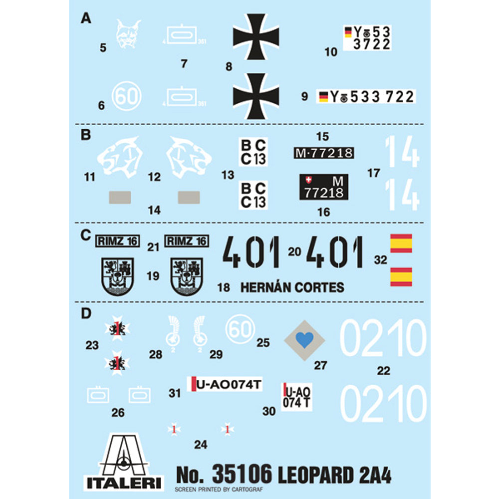 Italeri W35106 Leopoard 2A4 (War Thunder) 1:35 Model Kit