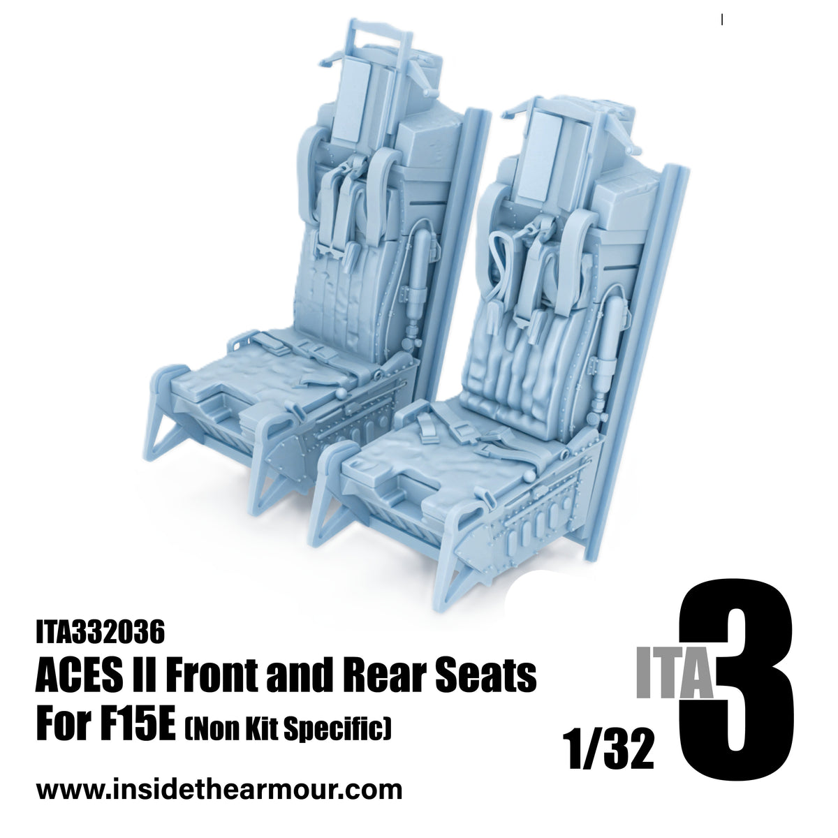 Inside the Armour ITA332036 1:32 ACES II Seats for F-15 (2 Seats)