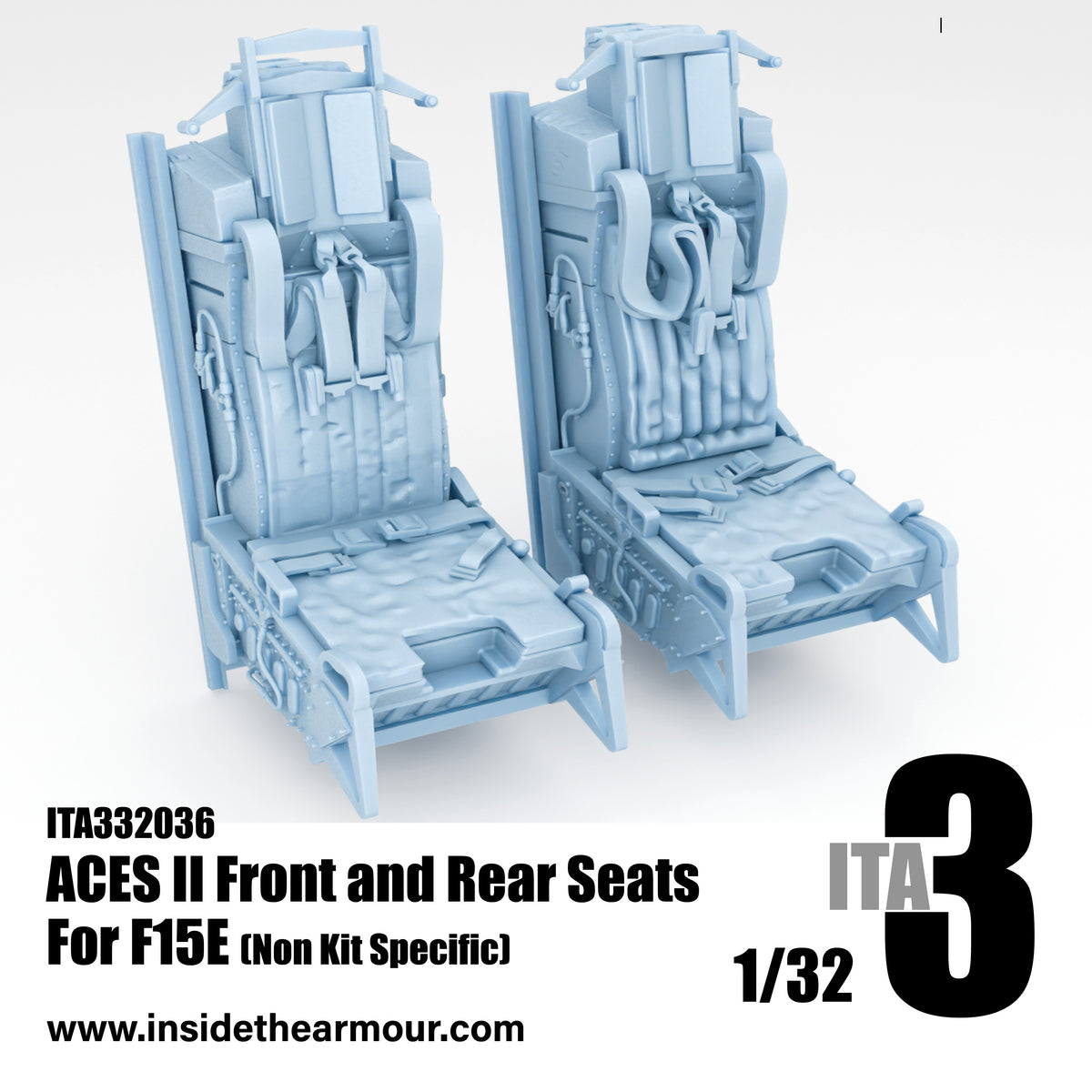 Inside the Armour ITA332036 1:32 ACES II Seats for F-15 (2 Seats)