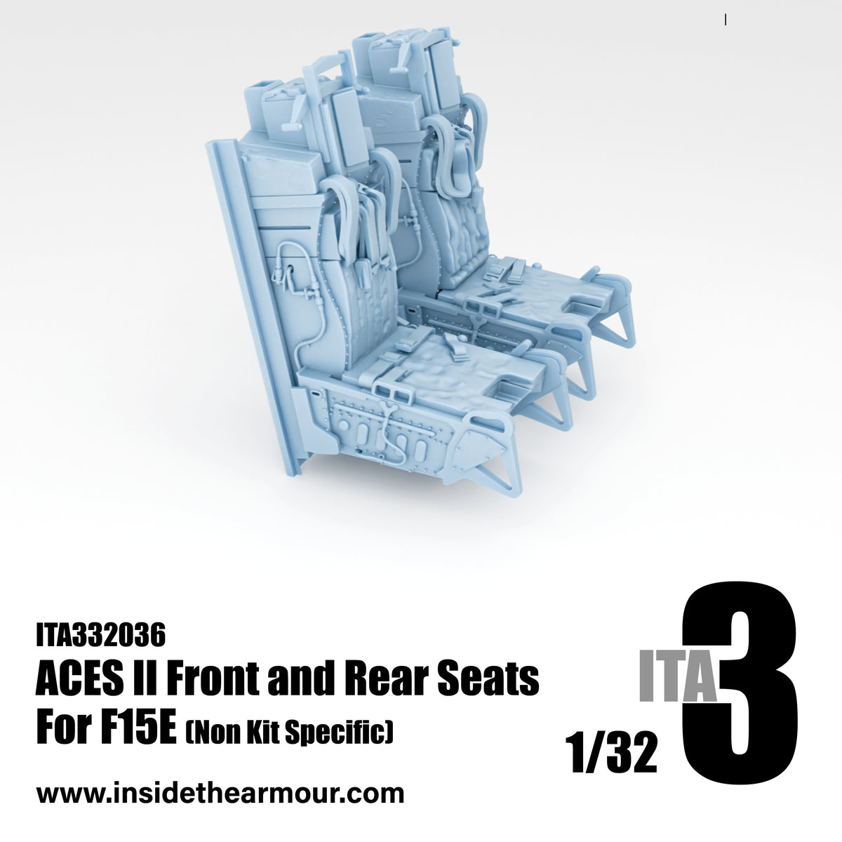 Inside the Armour ITA332036 1:32 ACES II Seats for F-15 (2 Seats)