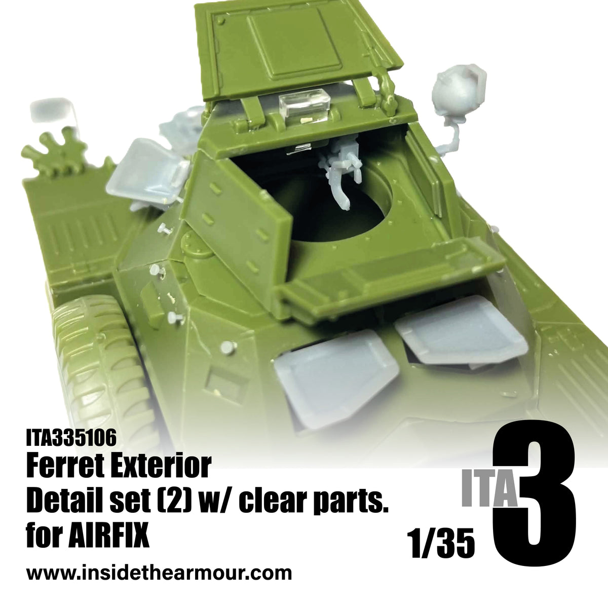 Inside the Armour ITA335106 1:35 Ferret Exterior Pt2 w/Clear Parts for Airfix - image 3