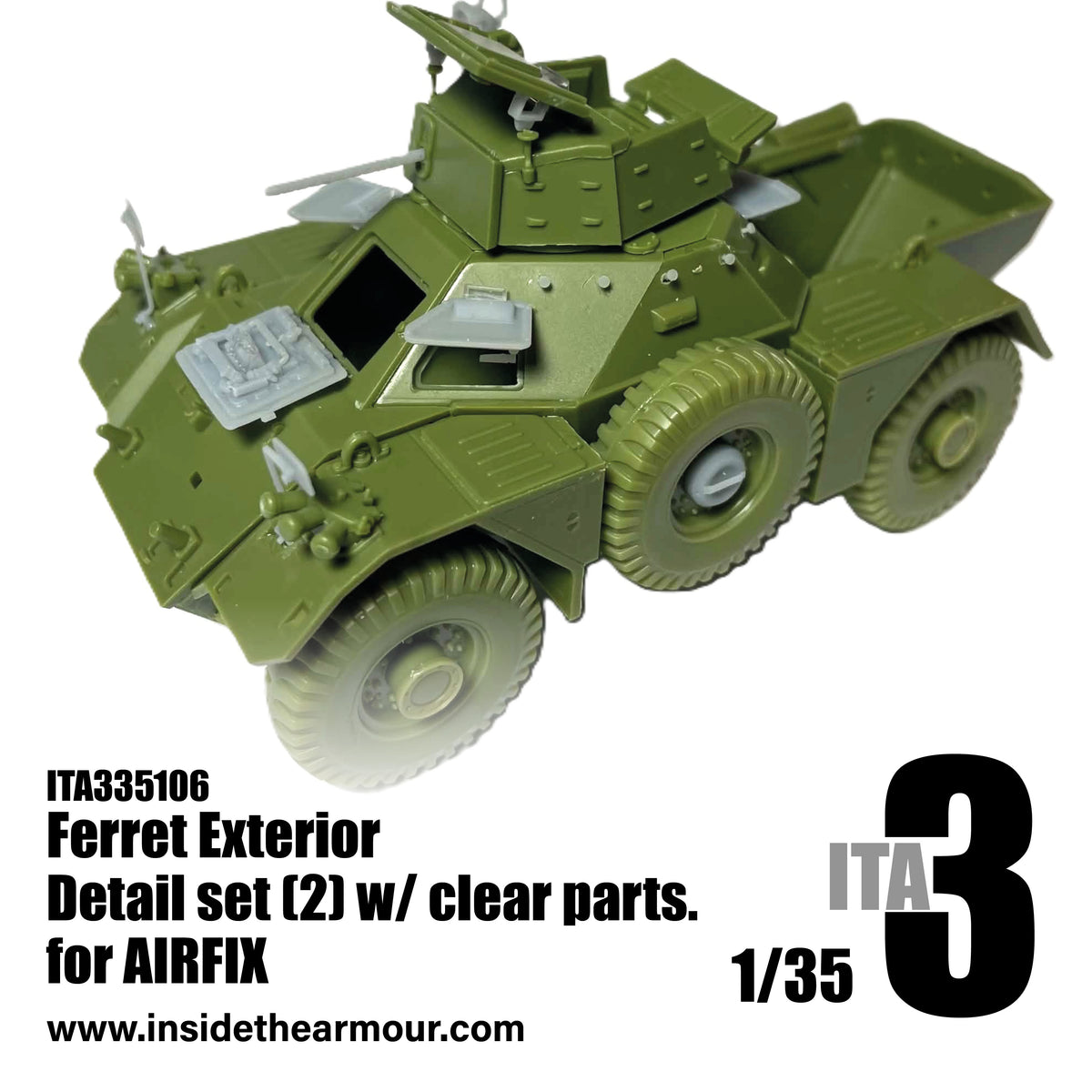 Inside the Armour ITA335106 1:35 Ferret Exterior Pt2 w/Clear Parts for Airfix
