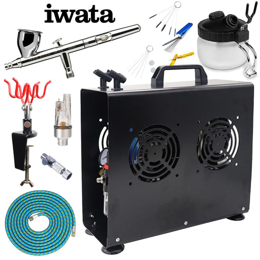 Iwata Eclipse HP-CS Airbrush Premium Compressor Bundle Kit