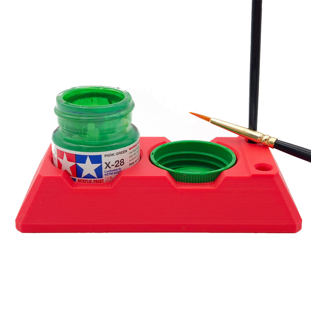 Jadlam 3D Printed 10ml Tamiya Paint Double Holder (Red)