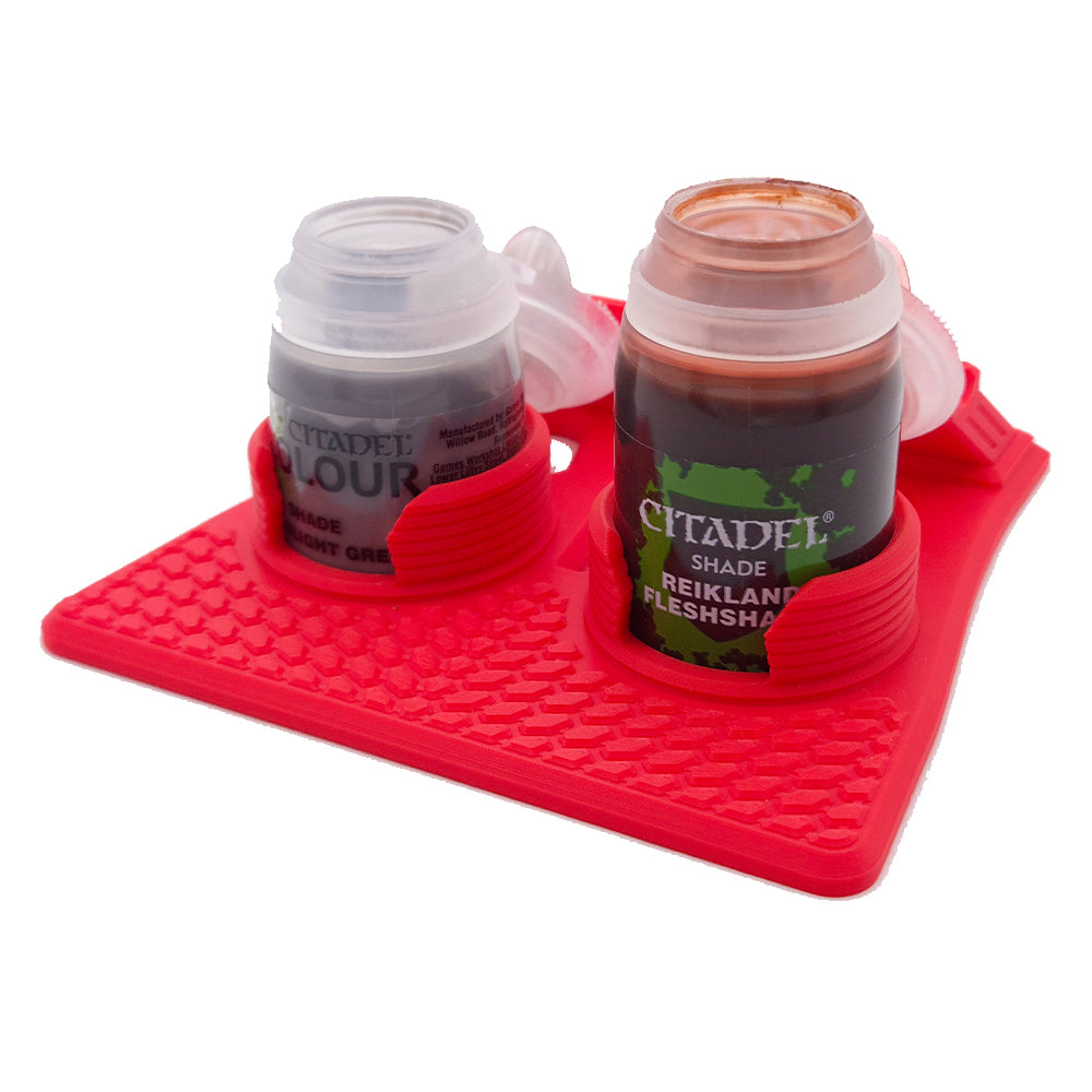 Jadlam 3D Printed Citadel Paint Double Holder (Red)