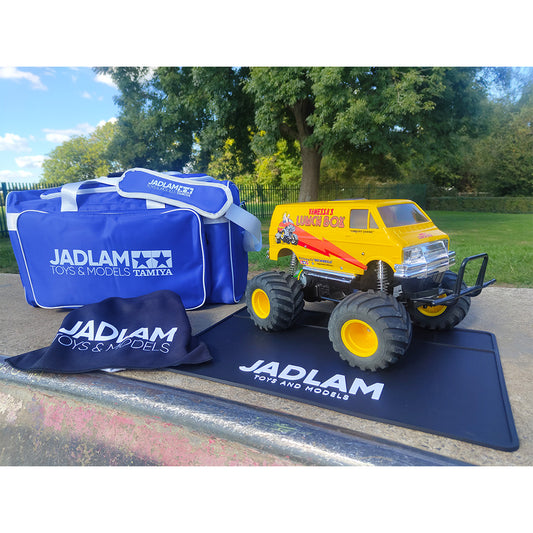 Jadlam TAMIYA RC Car Carry Bag, Pit Mat and Towel (Blue)