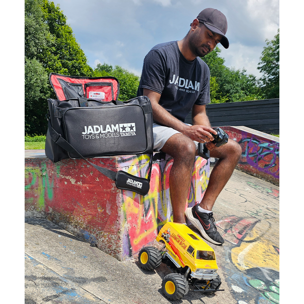 Jadlam TAMIYA RC Car Carry Bag, Pit Mat and Towel (Black)