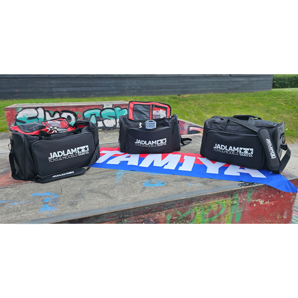 Jadlam TAMIYA RC Car Carry Bag, Pit Mat and Towel (Black)