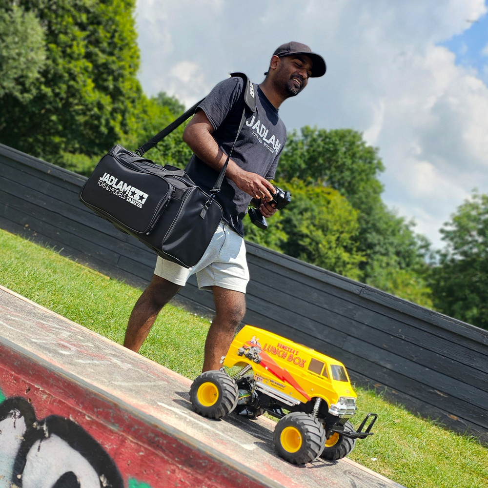 Jadlam TAMIYA RC Car Carry Bag, Pit Mat and Towel (Black)