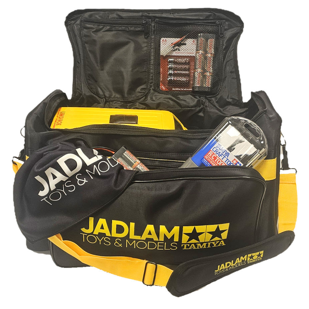 Jadlam TAMIYA RC Car Carry Bag, Pit Mat and Towel (Blk/Yel)