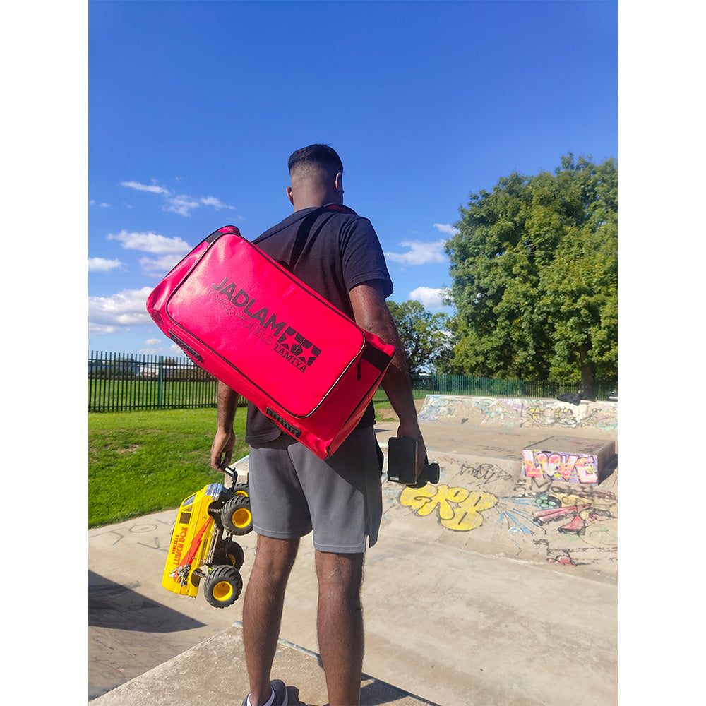 Jadlam TAMIYA RC Car Carry Bag, Pit Mat and Towel (Red)