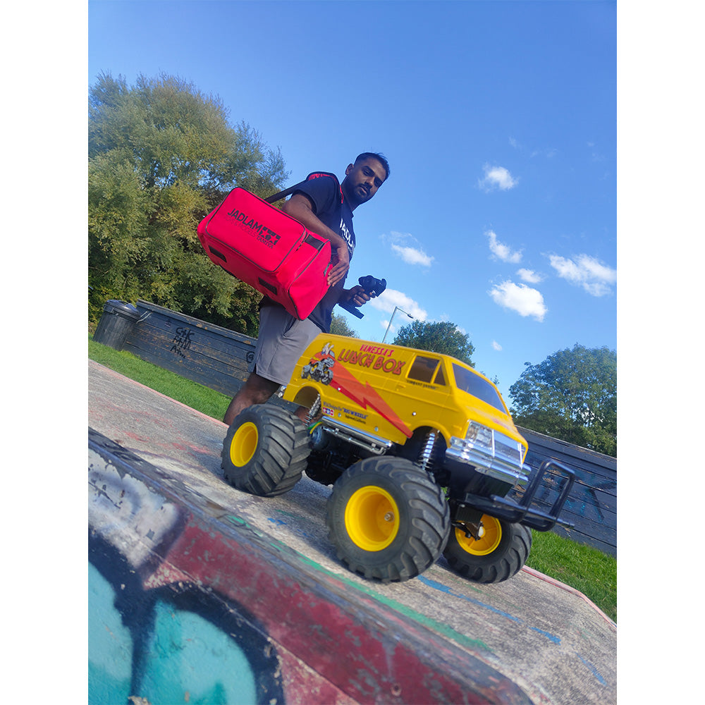 Jadlam TAMIYA RC Car Carry Bag, Pit Mat and Towel (Red)