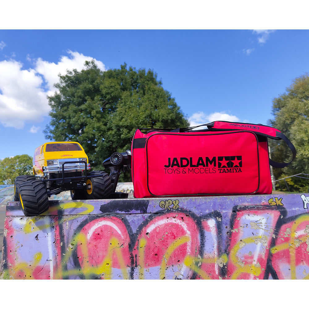 Jadlam TAMIYA RC Car Carry Bag, Pit Mat and Towel (Red)