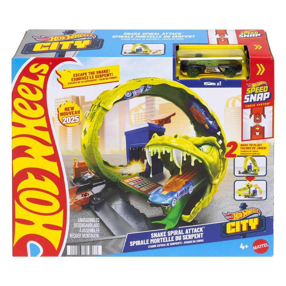 Hot Wheels Snake Gas Station Spiral Attack Playset Age 4+ Mattel JBM63