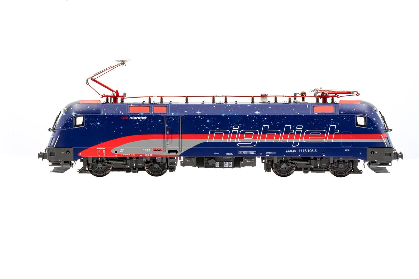 Jagerndorfer OBB Nightjet Rh1116 195-5 Electric Locomotive VI JC28200 HO Gauge