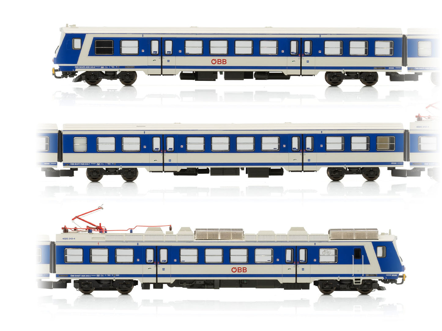 Jagerndorfer OBB Rh4020 3 Car EMU V JC40990 HO Gauge