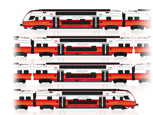 Jagerndorfer OBB Cityjet Rh4734 4 Car EMU VI (DCC-Sound) JC44002 HO Gauge