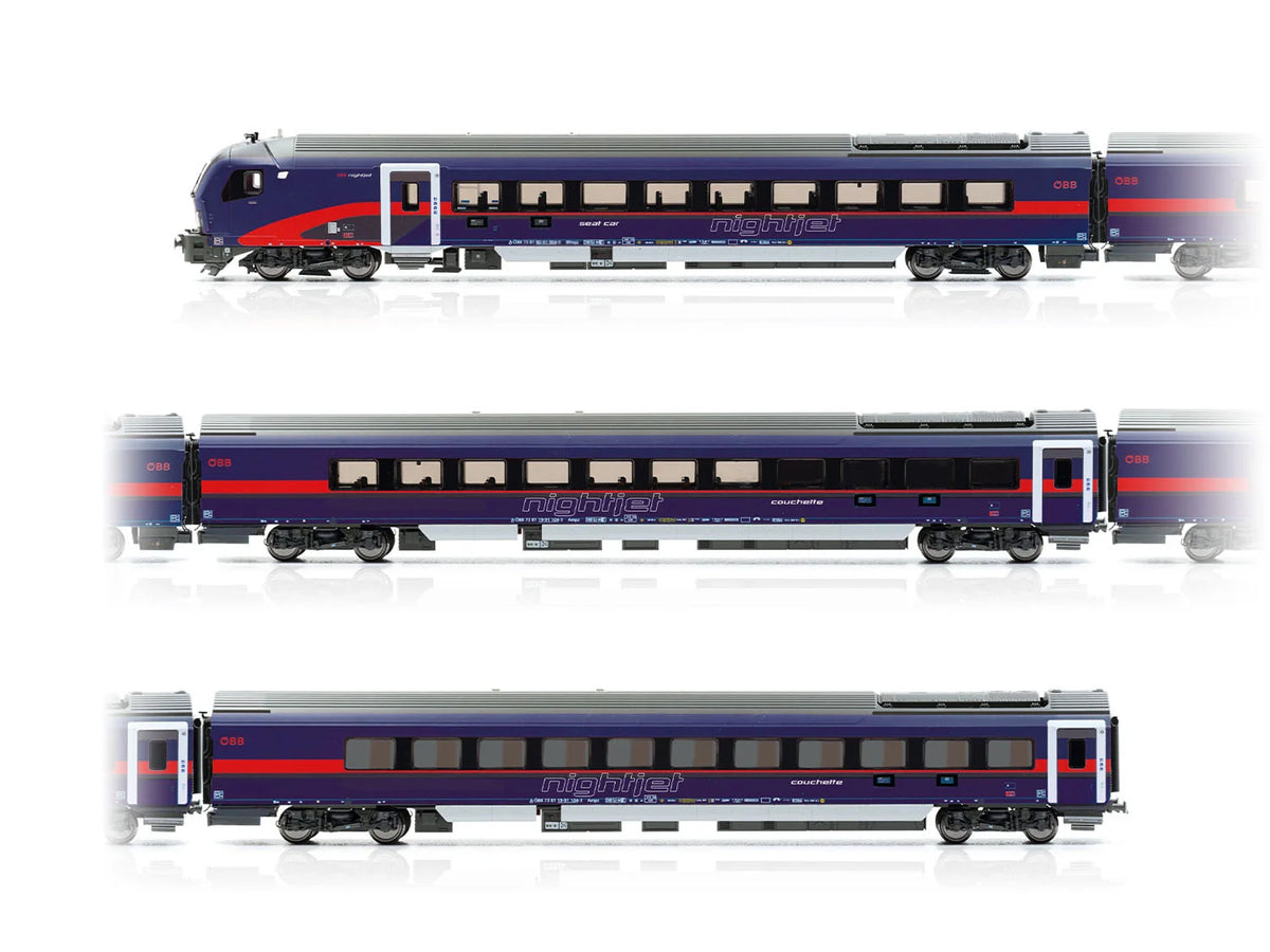 Obb Coach Jagerndorfer OBB Nightjet Coach Set (3) VI (DCC-Sound) JC72312 HO Gaug ...