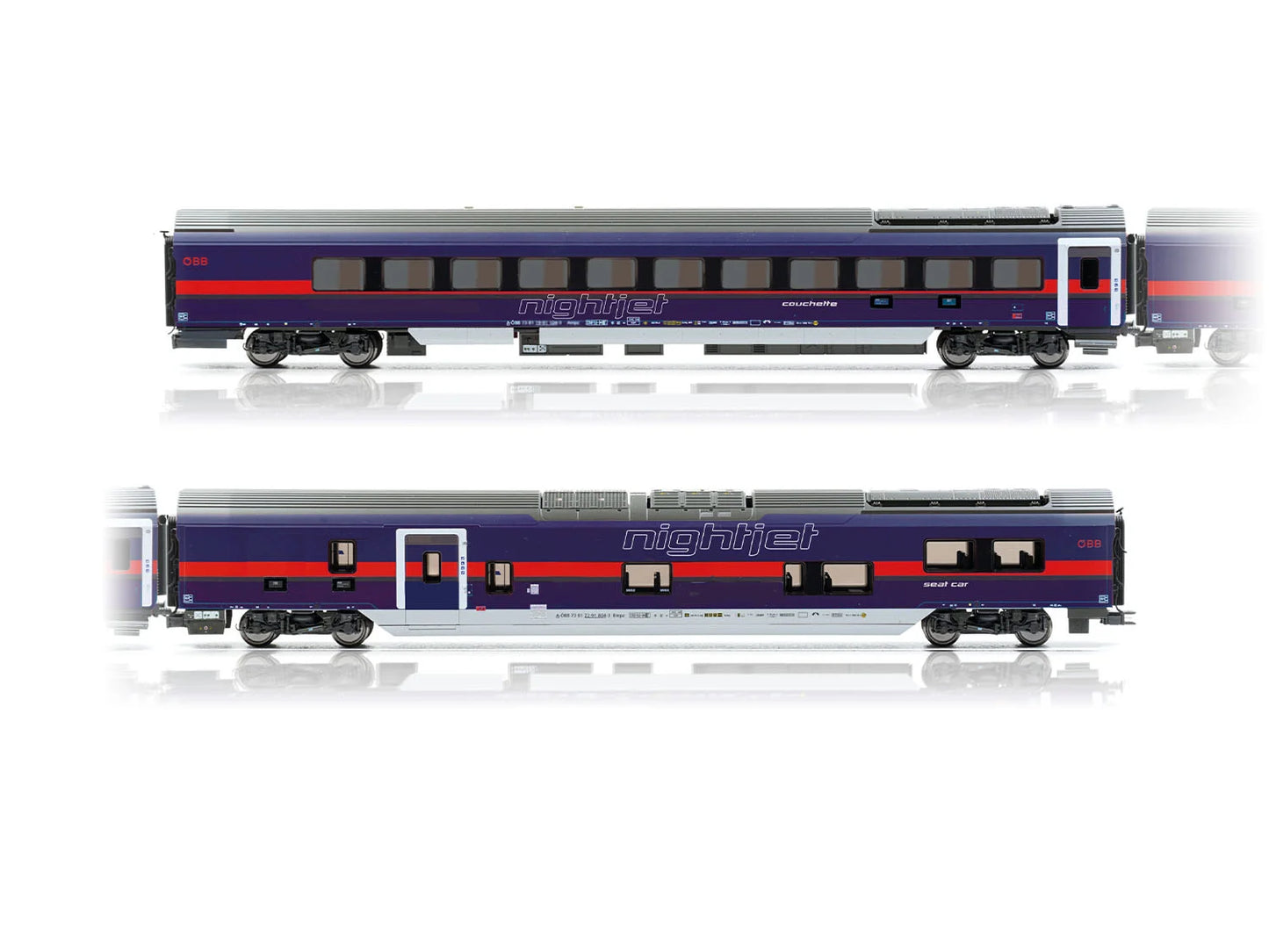 Jagerndorfer OBB Nightjet Coach Set (2) VI JC72450 HO Gauge