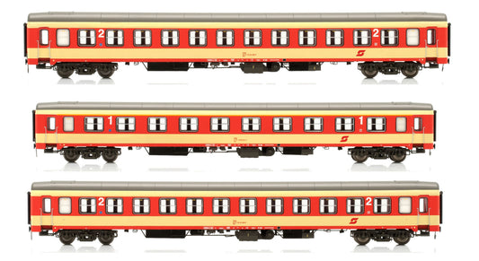 Jagerndorfer OBB UIC-X Coach Set (3) IV JC90502 HO Gauge