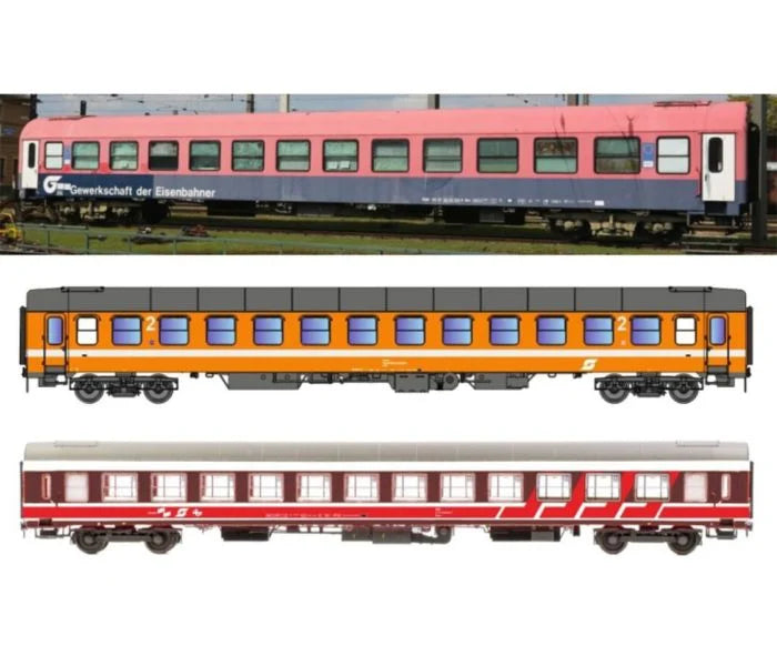 Jagerndorfer OBB UIC-X Coach Set (3) IV JC90507 HO Gauge