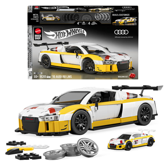 Mattel Brick Shop Hot Wheels Elite '15 Audi R8 LMS 820pcs JFT18