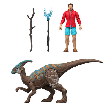 Jurassic World Rebirth: Reuben Delgado & Parasaurolophus Dinosaur Mattel JGB86