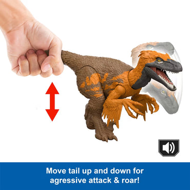Jurassic World Rebirth: Utahraptor Wild Roar Dinosaur Toy JGC80
