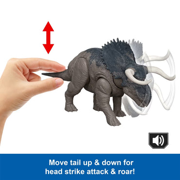Jurassic World Rebirth: Nasutoceratops Wild Roar Dinosaur Toy JGC81