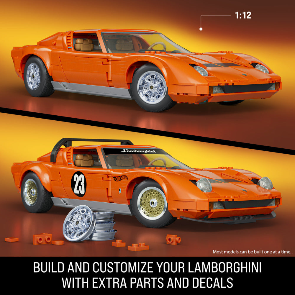 Mattel Brick Shop Hot Wheels Premium: Lamborghini Miura P400 SV 1523pcs JHF61