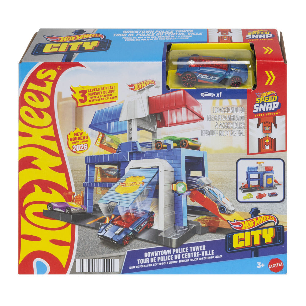Hot Wheels City Downtown Police Tower Playset Age 3+ Mattel JHL74