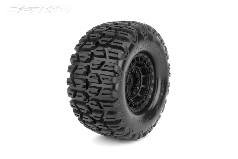 Kyosho Jetko EX Tyre XMT Slayer Belted Black Wheel 24mm Xmaxx &Kraton 2 JK5803CB