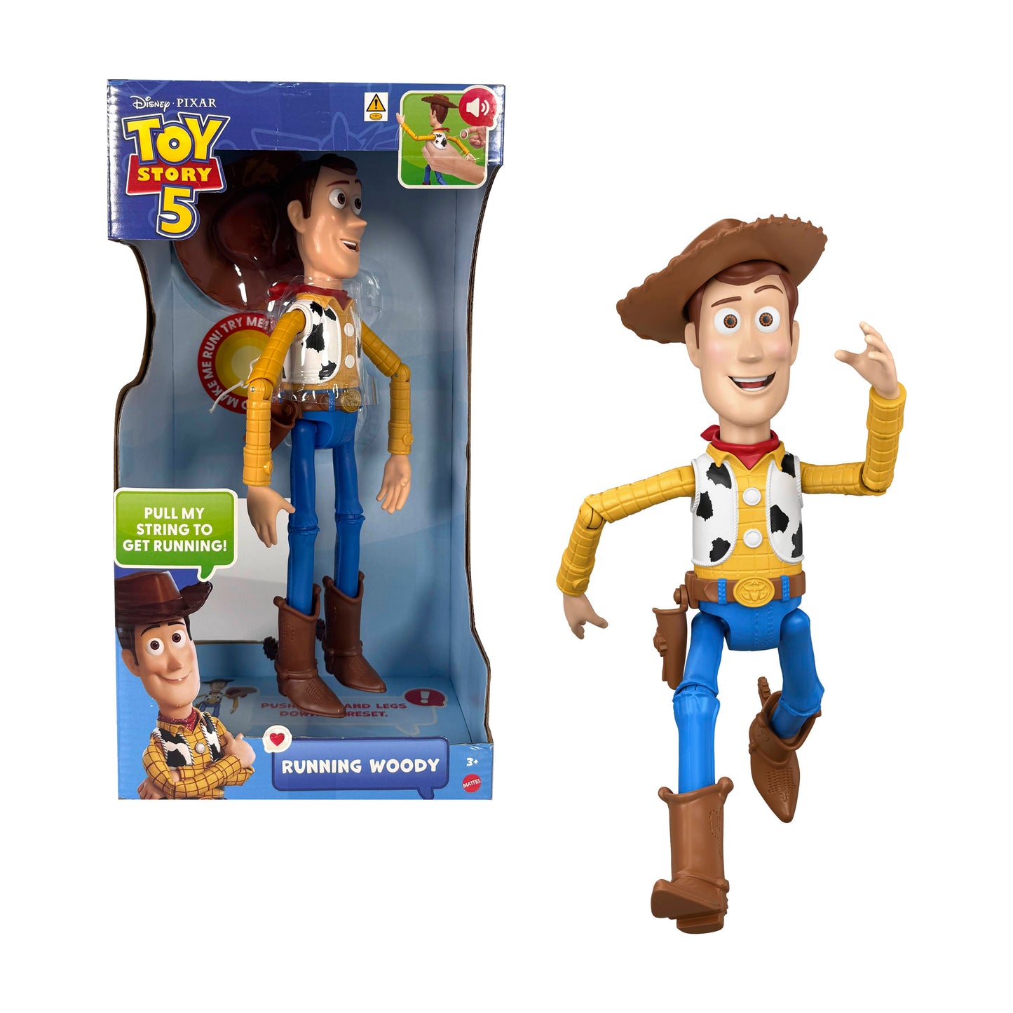 Disney Pixar Toy Story 5: Running Woody Figure Age 3+ Mattel JKL95