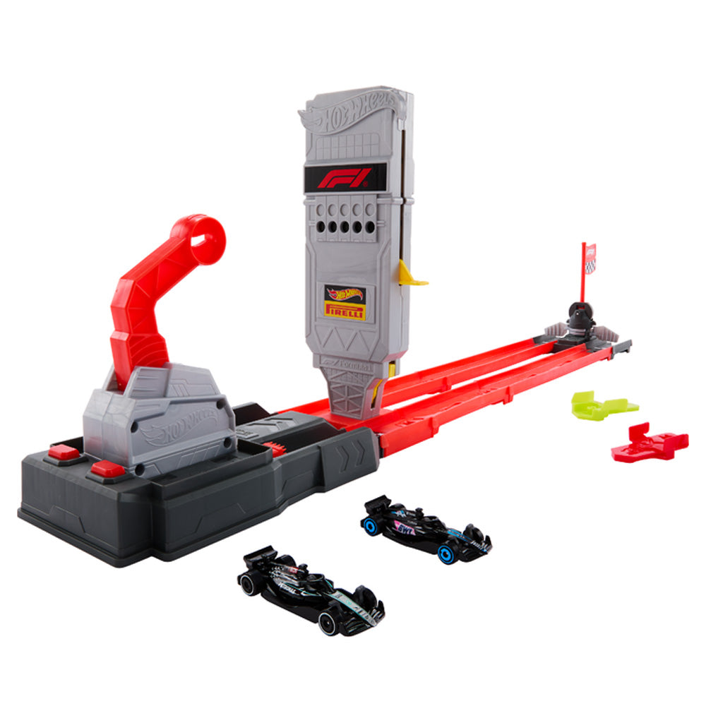 Hot Wheels Racing Formula 1 Grid Start Playset w/2 F1 Cars