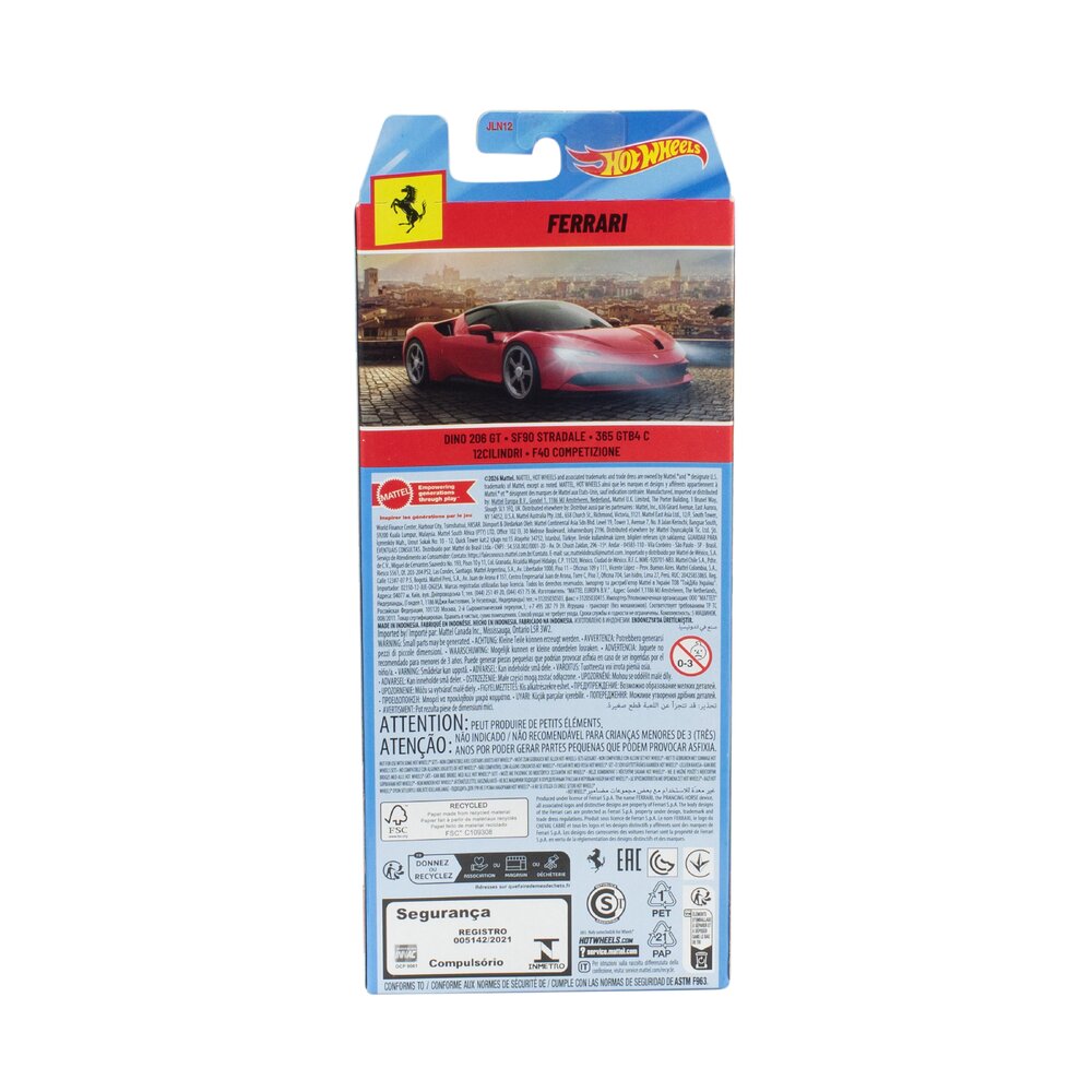 Hot Wheels Ferrari 5-Car Pack 1:64 Diecast JLN12