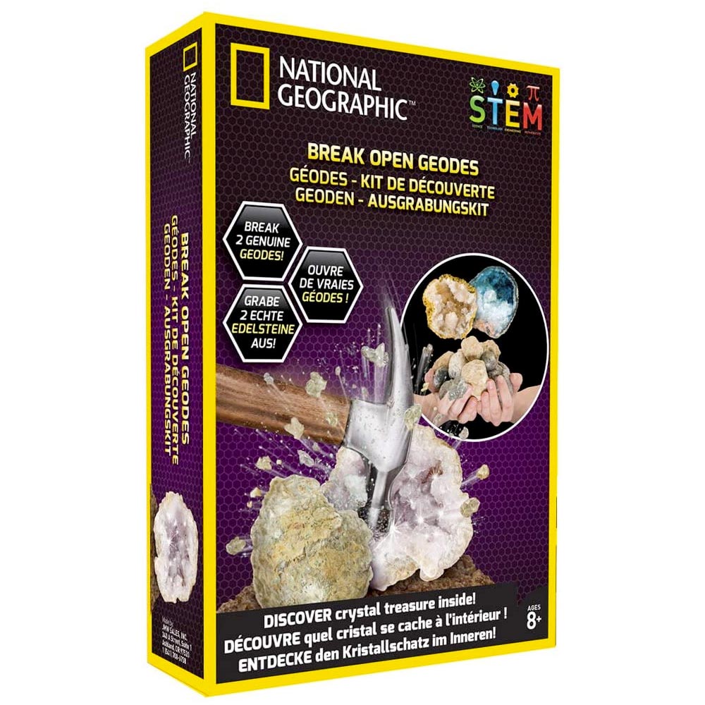 National Geographic Break Open Geodes Crystal Kit STEM Toy Age 8+