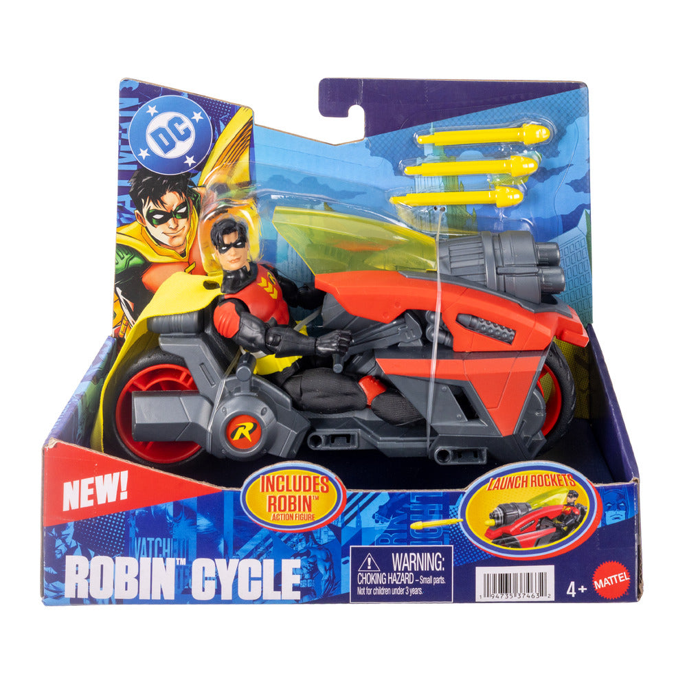 DC Robin & Robin Cycle 6" Figure Mattel JMD51