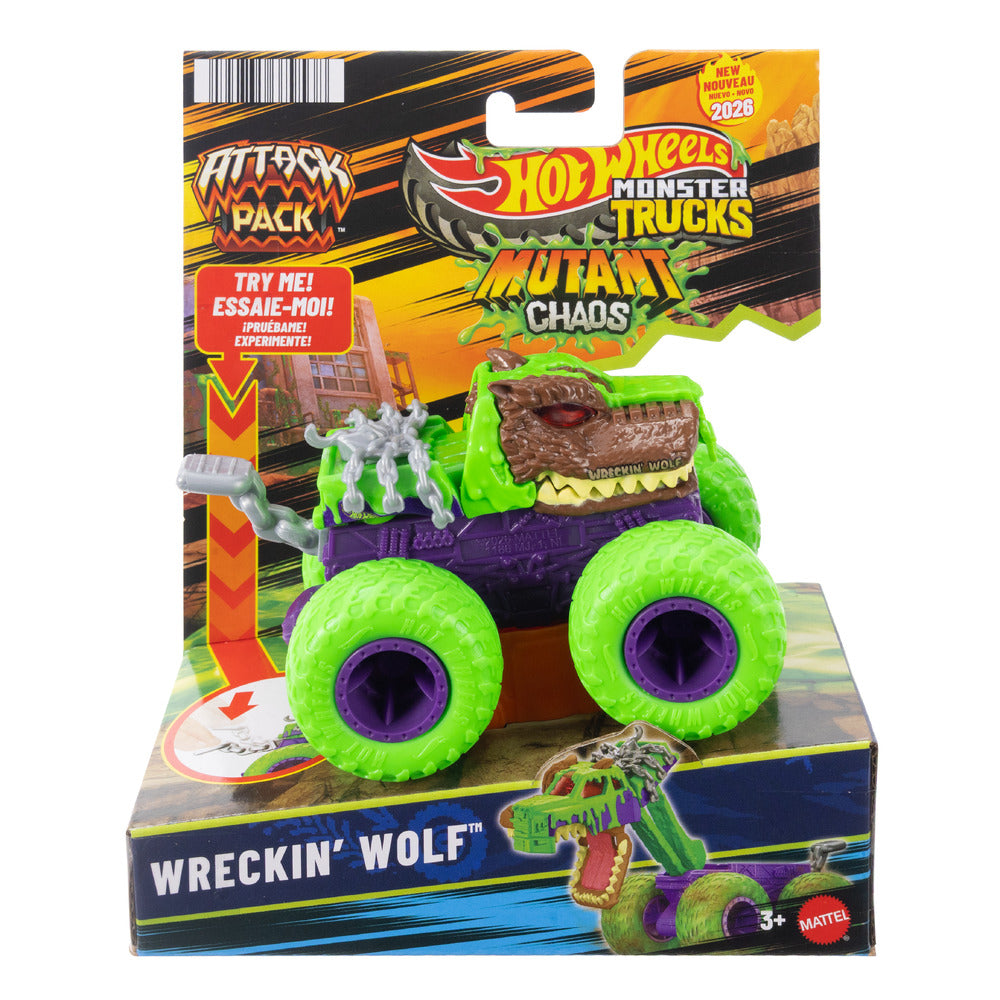 Hot Wheels Monster Trucks Attack Pack - Wreckin Wolf Age 3+ Mattel JML00